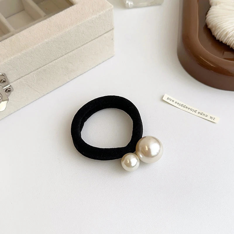 Elastico per capelli alla moda e semplice con perle