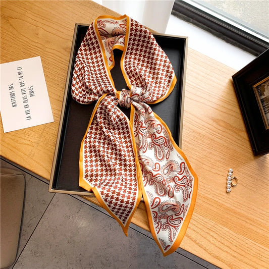 Sciarpa lunga di seta di lusso con stampe