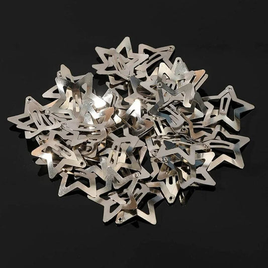 Fermagli per capelli Y2K Star BB in argento con clip in metallo