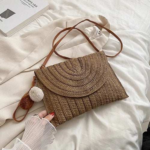 Borsa a Tracolla in Paglia Fatto a Mano – Stile Busta