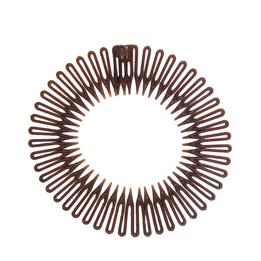 cerchietti elastici in plastica con denti pettine per capelli donna