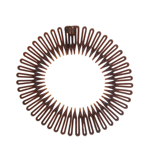 Set di 2 cerchietti elastici in plastica con denti pettine per capelli donna