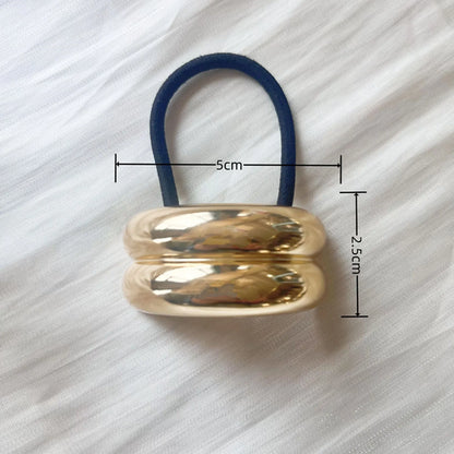 Elastico capelli donna con dettaglio geometrico in metallo doppio strato