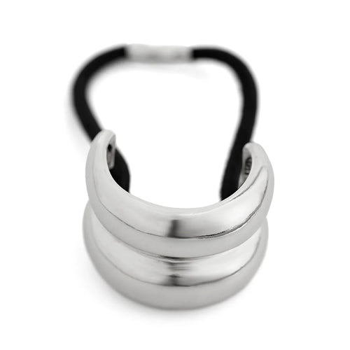 Elastico capelli donna con dettaglio geometrico in metallo doppio strato