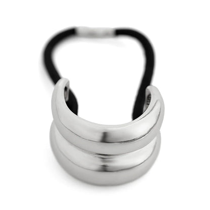 Elastico capelli donna con dettaglio geometrico in metallo doppio strato