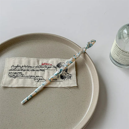 Bacchetta per Capelli Stile Cinese in Resina Marmorizzata