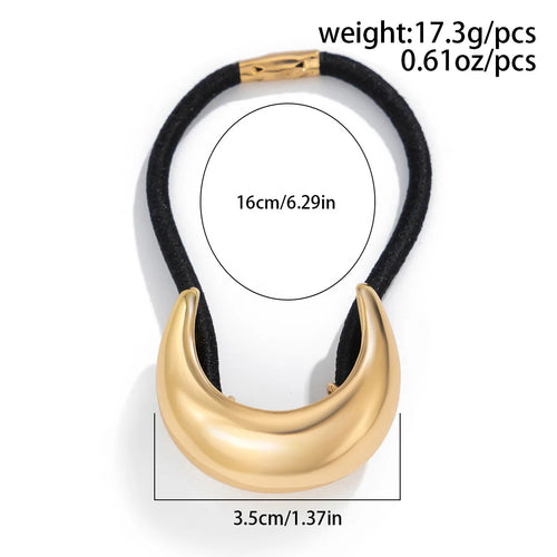 Elastico capelli donna con dettaglio geometrico in metallo doppio strato