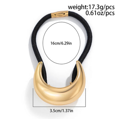 Elastico capelli donna con dettaglio geometrico in metallo doppio strato