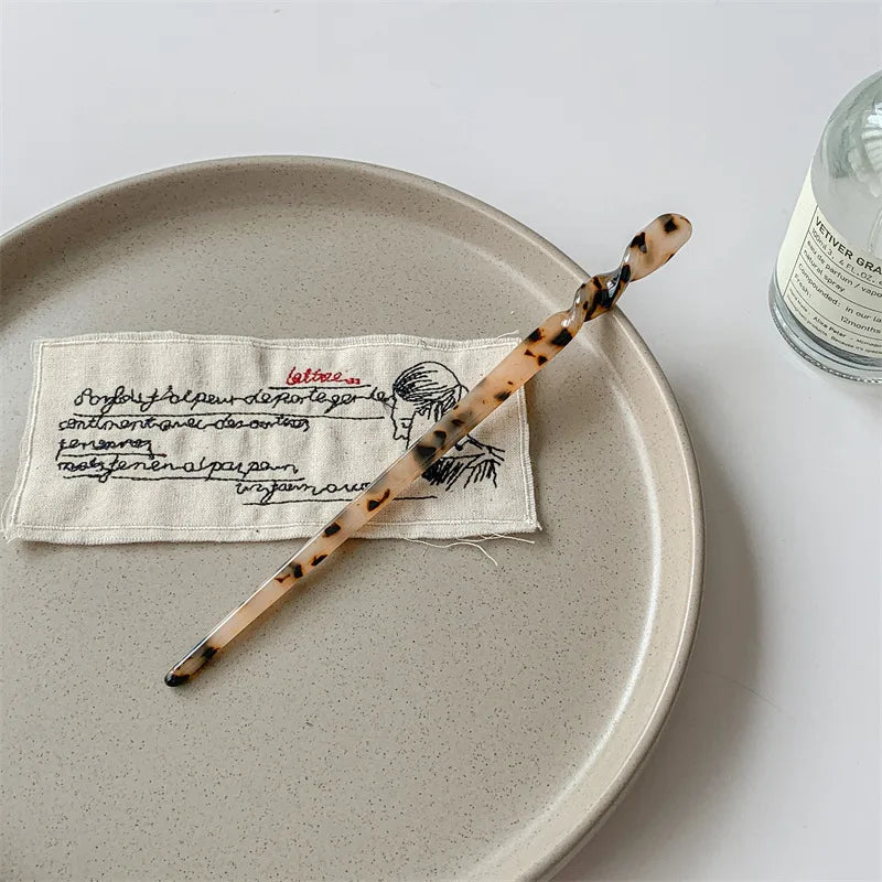 Bacchetta per Capelli Stile Cinese in Resina Marmorizzata