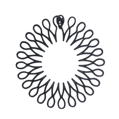 Set di 2 cerchietti elastici in plastica con denti pettine per capelli donna