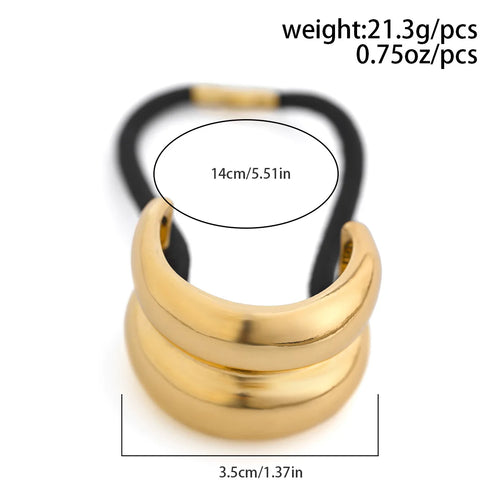 Elastico capelli donna con dettaglio geometrico in metallo doppio strato