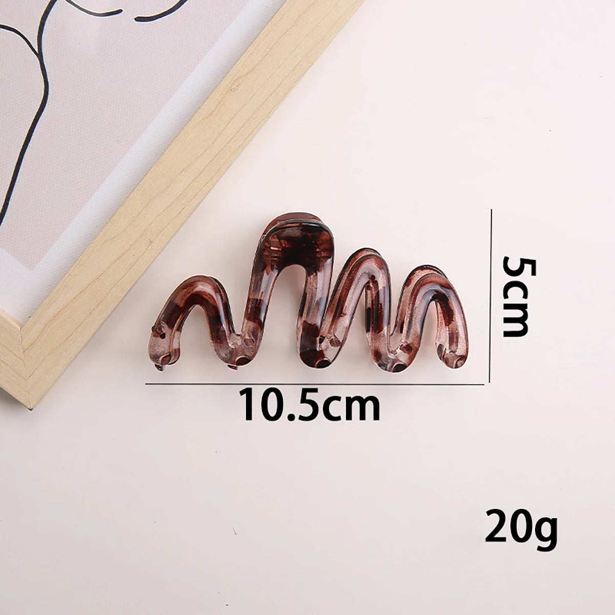 Mollettone ondulato lucido ambra marrone grande leggero (2 pezzi)