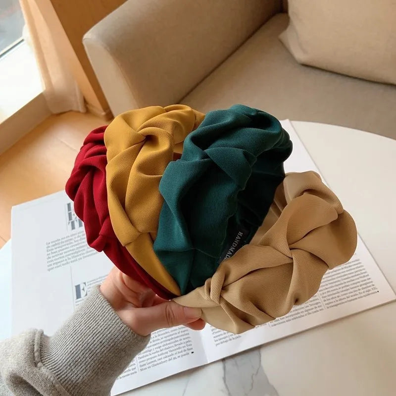 Cerchietto per capelli tinta unita con drappeggi