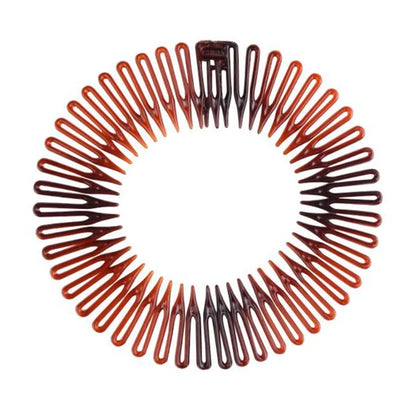 Set di 2 cerchietti elastici in plastica con denti pettine per capelli donna