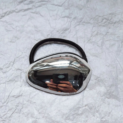 Fermagli per capelli geometrici in metallo color oro lucido a forma di guscio d'uovo