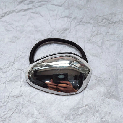 Fermagli per capelli geometrici in metallo color oro lucido a forma di guscio d'uovo