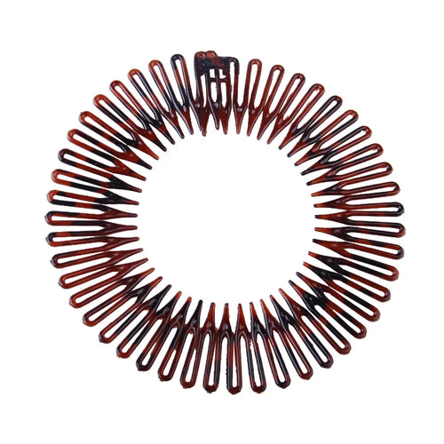 Set di 2 cerchietti elastici in plastica con denti pettine per capelli donna