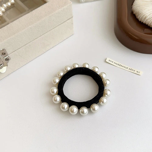 Elastico per capelli con perle