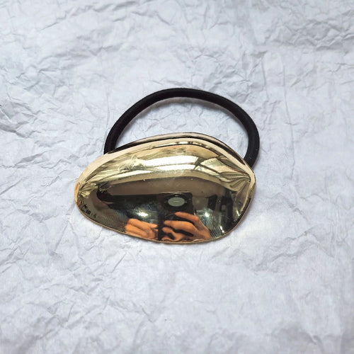 Fermagli per capelli geometrici in metallo color oro lucido a forma di guscio d'uovo