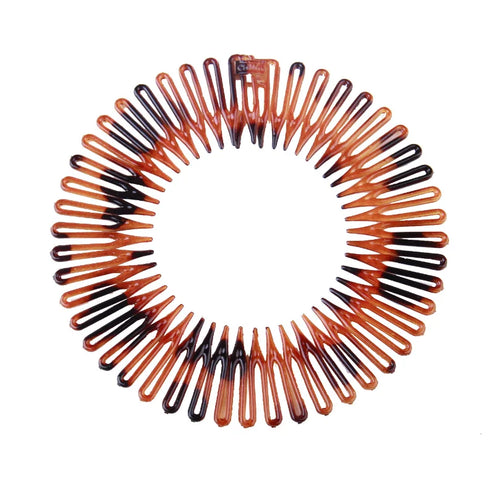 Set di 2 cerchietti elastici in plastica con denti pettine per capelli donna