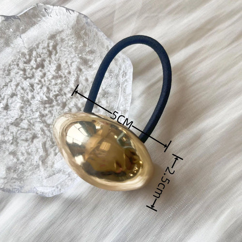 Elastico capelli donna con dettaglio geometrico in metallo doppio strato