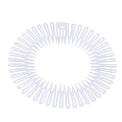 Set di 2 cerchietti elastici in plastica con denti pettine per capelli donna