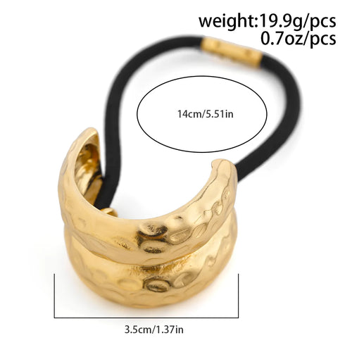 Elastico capelli donna con dettaglio geometrico in metallo doppio strato