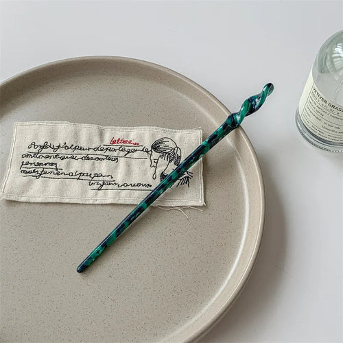 Bacchetta per Capelli Stile Cinese in Resina Marmorizzata