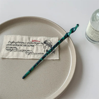 Bacchetta per Capelli Stile Cinese in Resina Marmorizzata