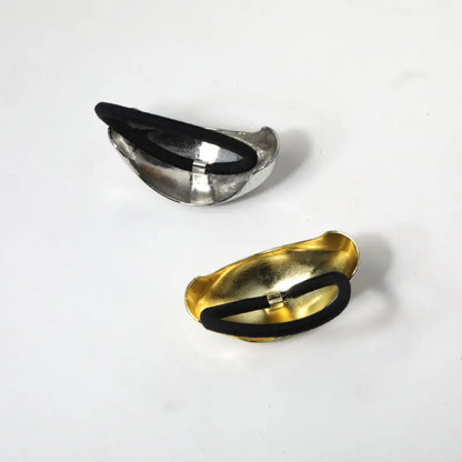 2 Scrunchie per capelli in metallo geometrico