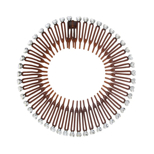 Set di 2 cerchietti elastici in plastica con denti pettine per capelli donna