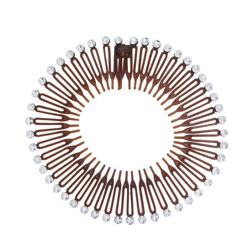 Set di 2 cerchietti elastici in plastica con denti pettine per capelli donna