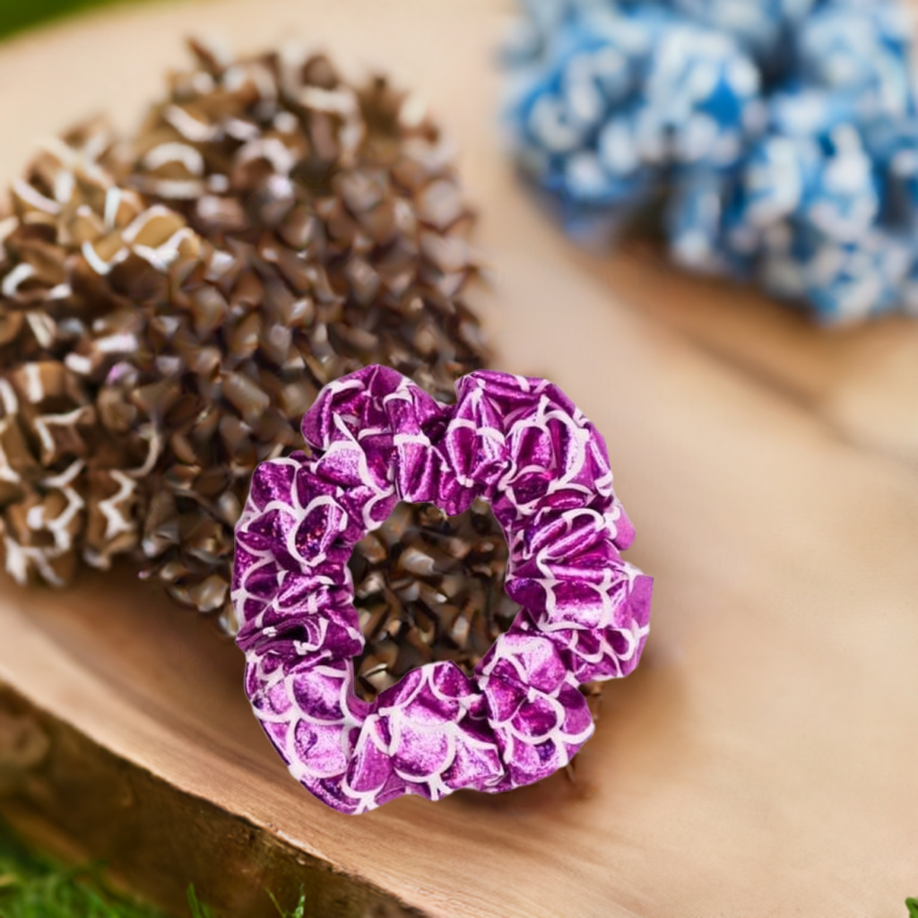 Scrunchie in cotone organico fatto a mano, accessorio per capelli sostenibile