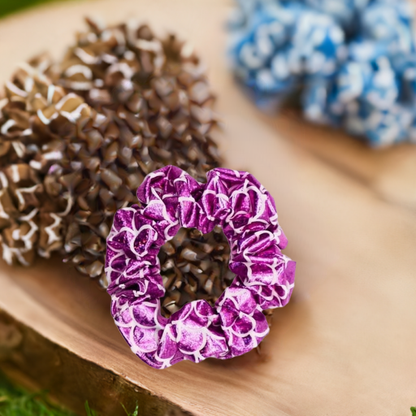 Scrunchie in cotone organico fatto a mano, accessorio per capelli sostenibile